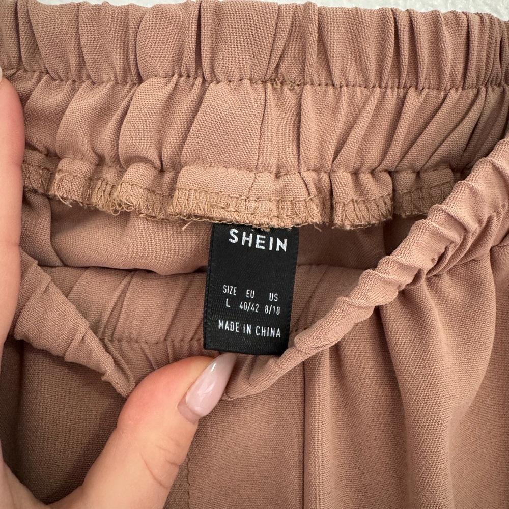 SHEIN Tan A-Line Button Skirt - Picture 2 of 3